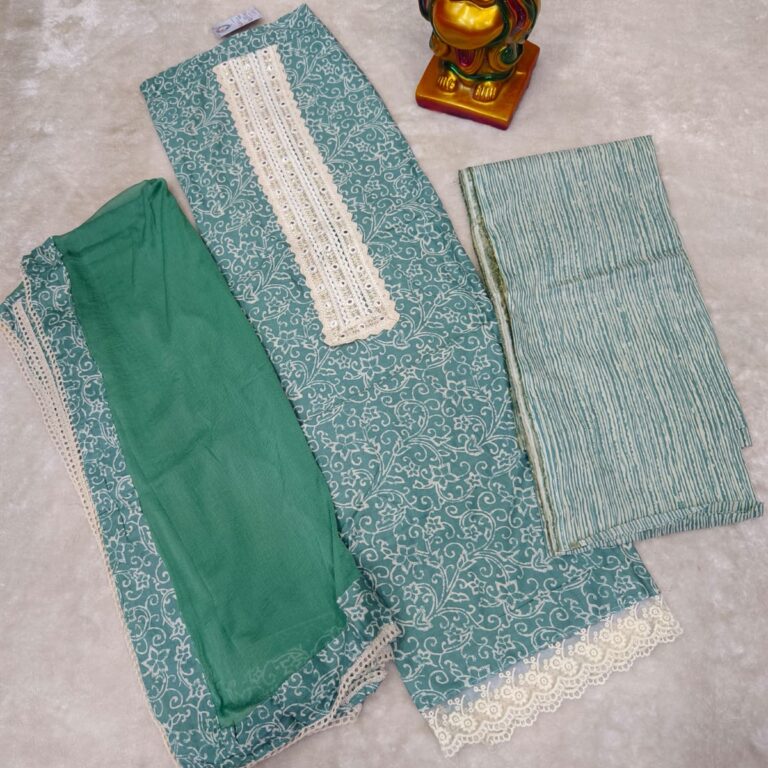 Cotton unstitched suit Price  1000/-